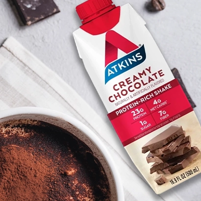 Atkins creamy chocolate protein-rich shake