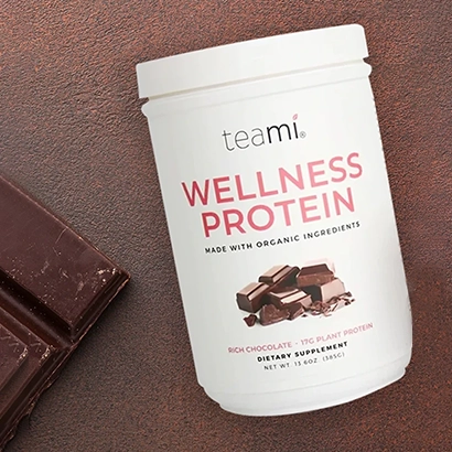 Teami Protein Powder and chocolate